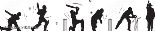 cricket, sport, silhouette, action, batting, bowling, fielding, wicket, bat, ball, player, batsman, bowler, 