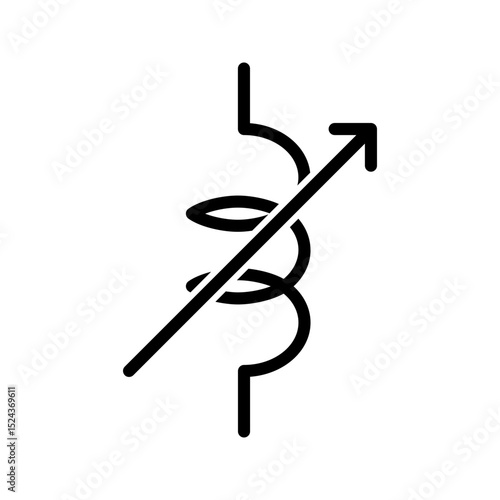 Electrical Component icon. Variable Inductor outline icon. Perfect for tuning circuits and electronics UI.