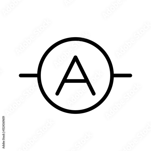 Electrical Component icon. Ampere Meter outline icon. Great for current measurement and electronics UI.