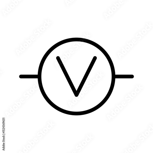 Electrical Component icon. Voltage Meter outline icon. Perfect for voltage measurement and electronics UI.