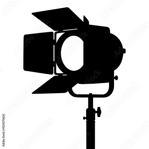 Fresnel spotlight silhouette illustration icon symbol