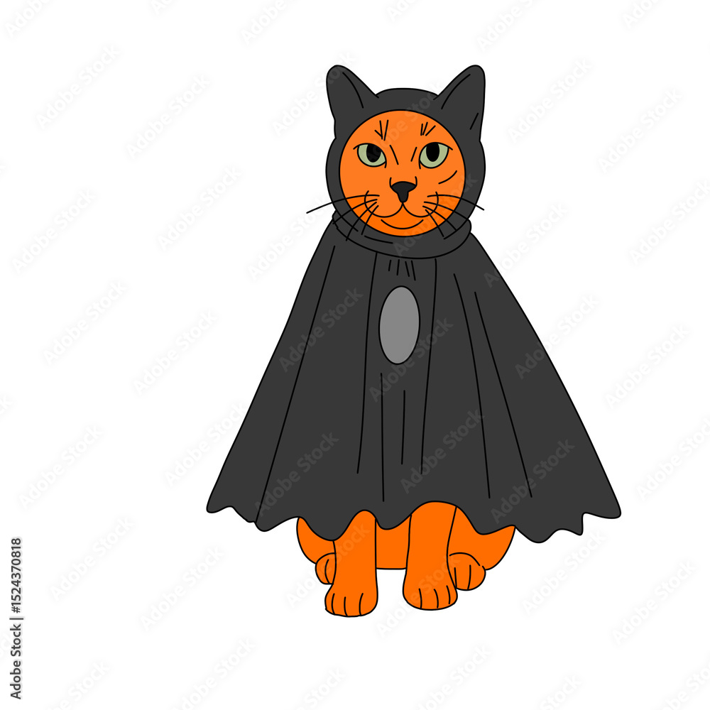 Obraz premium halloween cat with pumpkin