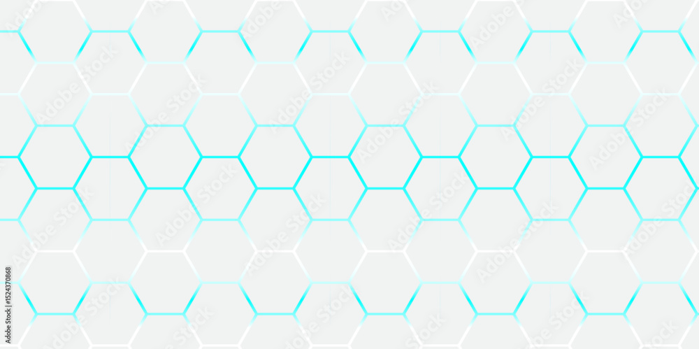 Naklejka premium Minimal White Hexagon Pattern on Dark Background – Abstract Tech Design.
