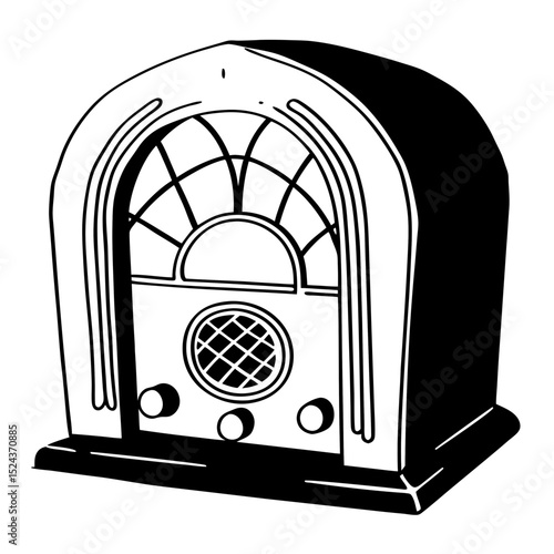 Vintage Radio Vector Illustration Retro Style Design Element