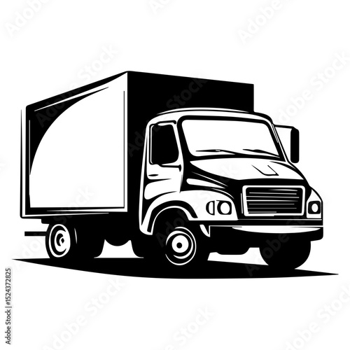 Box Truck  flat vector illustration for Transportation