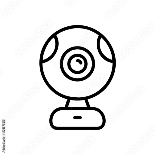 Webcam vector image on transparent background, simple and modern illustration of video communication device in flat style