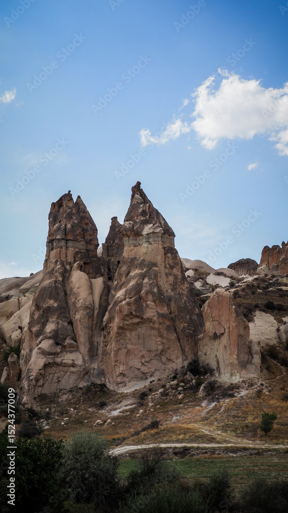 Fototapeta premium Unique rock formations in the Cappadocia region in Turkey