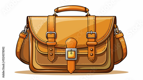 Classic tan satchel with buckle details and a flap cover, placed delicately. The leather texture and stitching pop beautifully against the white background. Timeless and chic, made for daily use.

