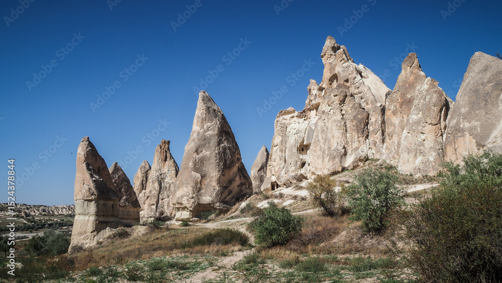 Fototapeta premium Unique rock formations in the Cappadocia region in Turkey