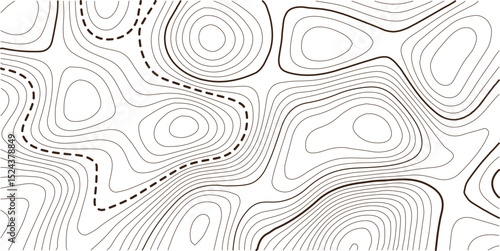 Topographic map background geographic line map with elevation assignments. Modern design with White background with topographic wavy pattern design.paper texture Imitation of a geographical map shades