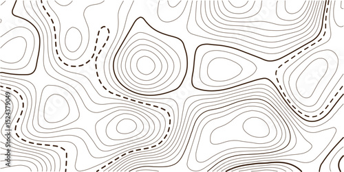 Topographic map background geographic line map with elevation assignments. Modern design with White background with topographic wavy pattern design.paper texture Imitation of a geographical map shades