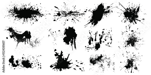 Abstract Black and White Ink Splats Creating a Grunge Effect. Transparent PNG available
detailed ink splats Hyperrealistic Highly Detailed Isolated On Transparent Background