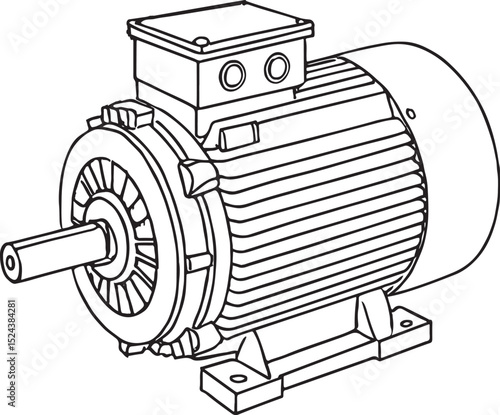 Electric Motor Vector Illustration – Industrial or household Equipment Design
