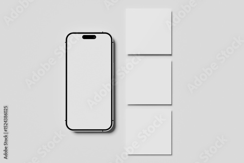 Blank social media instagram post for mockup - 3D Illutration