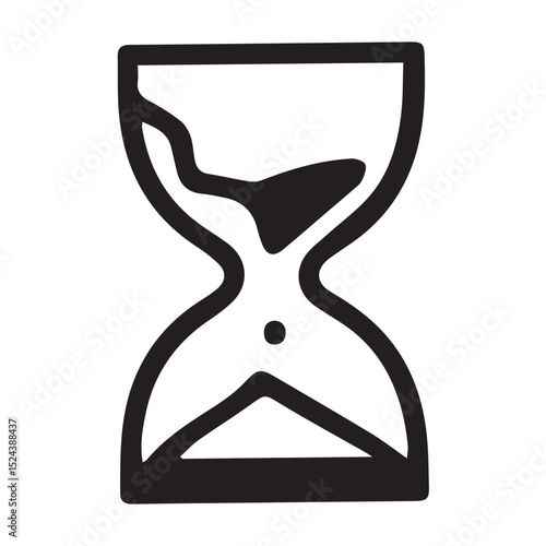 Hourglass Icon Represents Time Passing Deadline Clock Countdown Concept