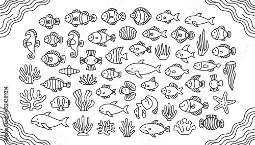 Seamless hand-drawn pattern vector illustration set with skulls, flowers, and hearts for vintage decoration or wallpaper