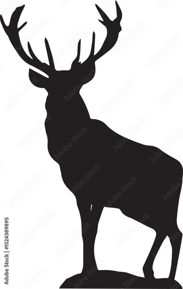 Obraz premium deer silhouette illustration vector 