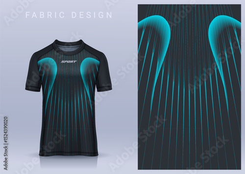 Fabric textile design for Sport t-shirt, Soccer jersey mockup for football club. uniform front view.	