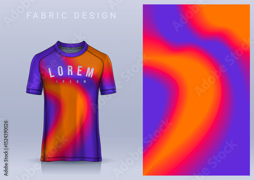 Fabric textile design for Sport t-shirt, Soccer jersey mockup for football club. uniform front view.	