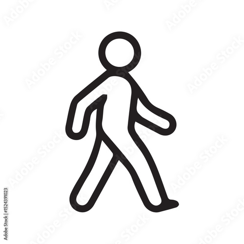 Simple Silhouette Person Walking For Directional Signage Display