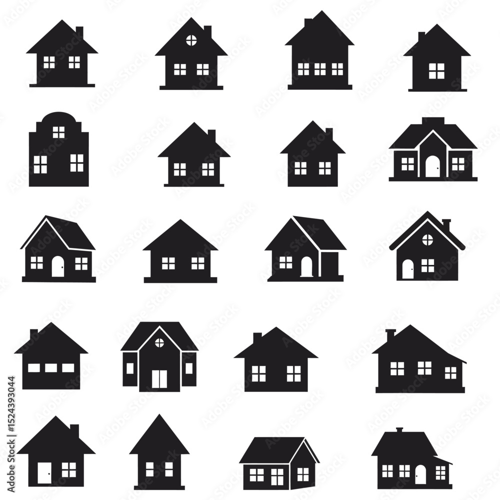 Fototapeta premium Web home icon for apps and websites. Collection home icons. House symbol