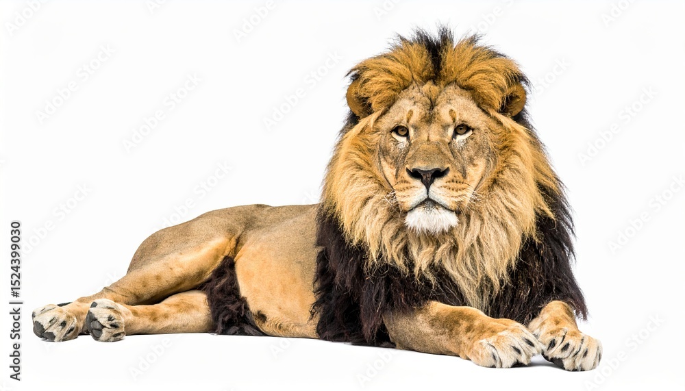 Obraz premium Lion over white background, wild animal