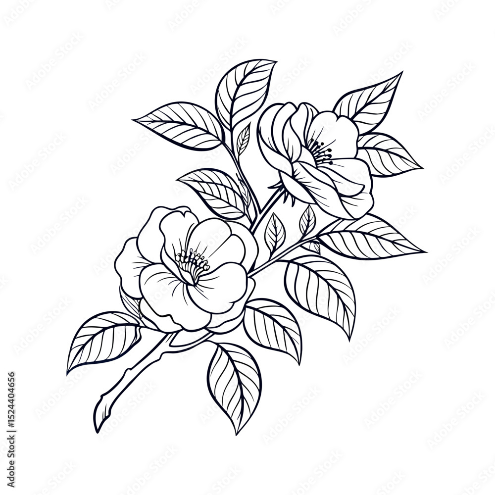 Fototapeta premium Single detailed flower icon for design projects