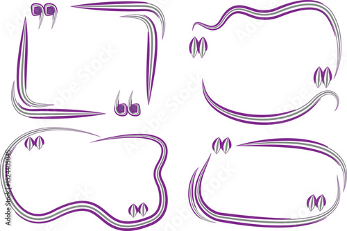 purple colorful abstract lines pattern different quote frames