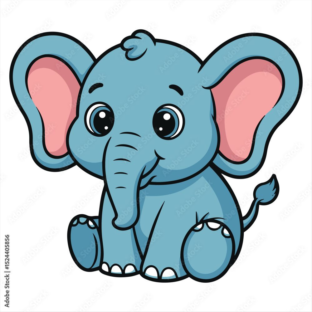 Fototapeta premium set of cute Elephant face