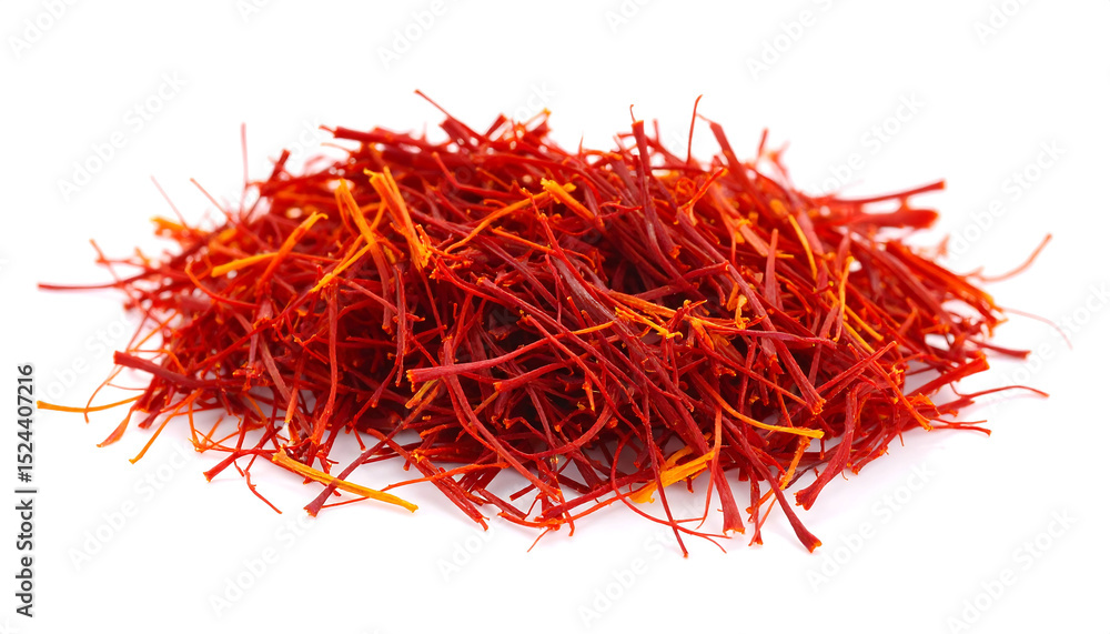 Naklejka premium Bright red saffron threads with rich color contrast (alternative view)