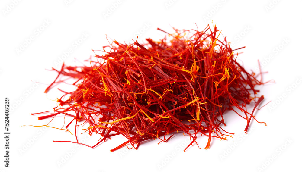 Fototapeta premium Bright red saffron threads with rich color contrast