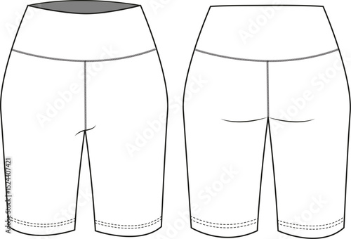 biker leggings sportswear technical drawing vector