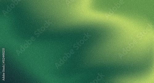 Green background. Abstract modern green gradient grainy texture. Wave wallpaper. Mixed color landscape background.