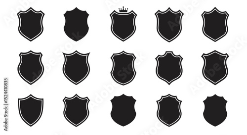 Selection of Shields Silhouettes for Heraldic Design Work Perfect for Medieval Style Projects Related to Armor and Crests