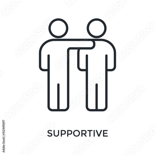 Supportive Icon Outline Style. Vector Illustration For Graphic Design