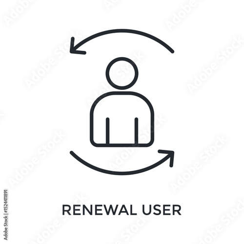 Renewal User Icon Outline Style. Vector Illustration For Graphic Design