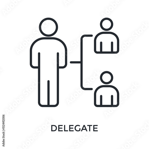 Delegate Icon Outline Style. Vector Illustration For Graphic Design