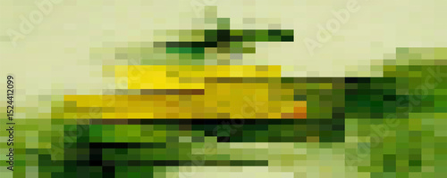 Photos Fading green pixel pattern