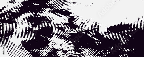 Distressed background in black and white texture with circles, spots, scratches, and lines. Abstract vector Eps 10