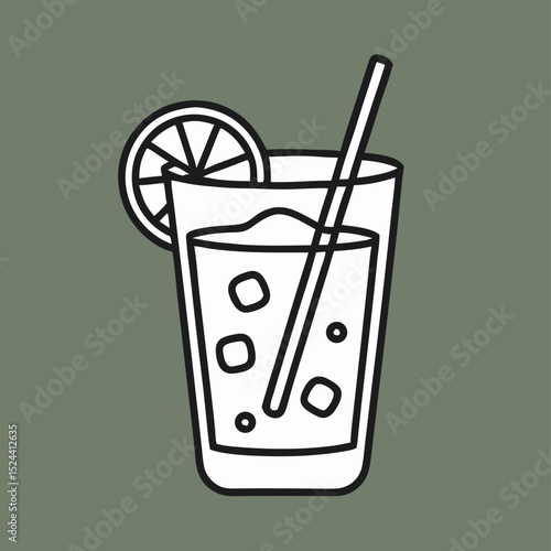 Refreshing Iced Drink Illustration: Summer Beverage