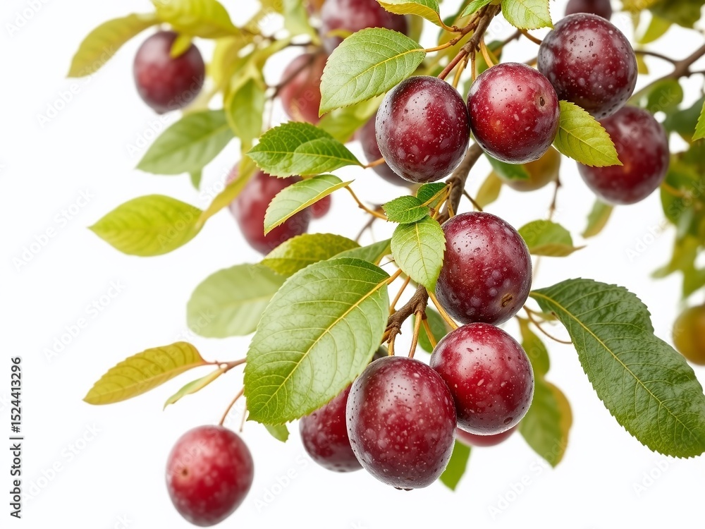 Isolated Plum Tree Bearing Fruit Isolated Plum Tree Bearing Fruit