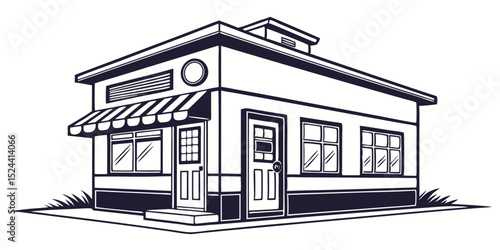 Sketch of a house and a vintage train station, capturing the essence of urban travel and classic architecture