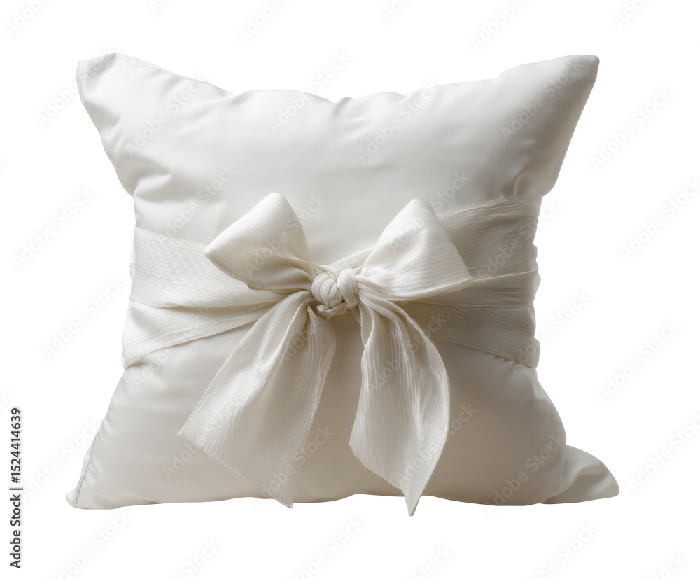 Elegant decorative pillow with bow detail for home decor, cut out transparent Elegant decorative pillow with bow detail for home decor, cut out transparent