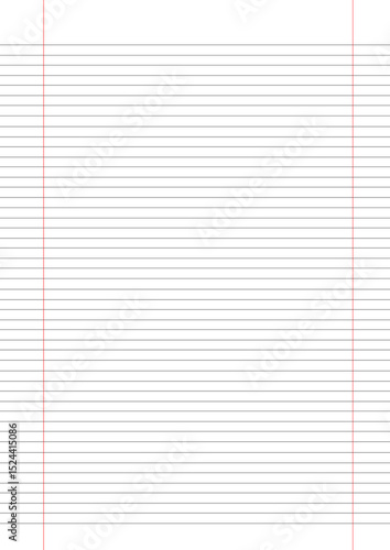 papel de caderno A4 com margem dupla e linha preta