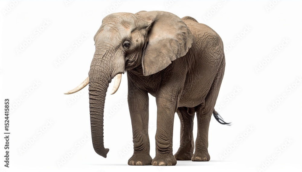 Obraz premium Wild elephant over white background