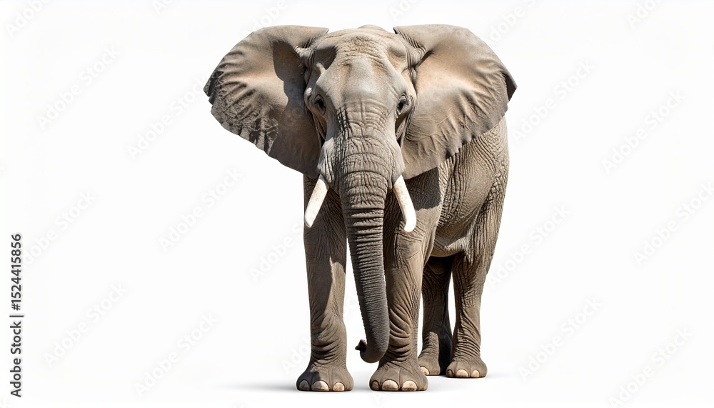 Obraz premium Wild elephant over white background