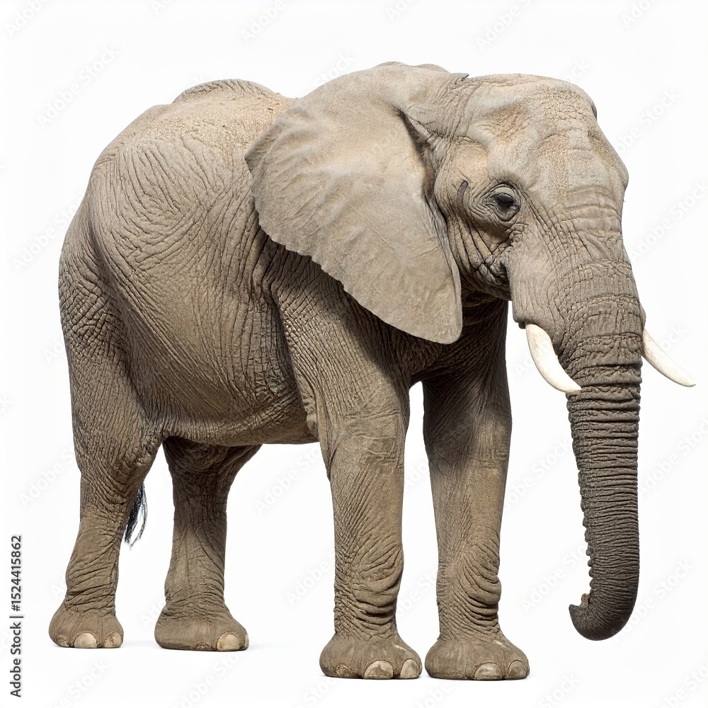 Obraz premium Wild elephant over white background