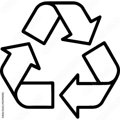 Minimalist vector icon of recycling arrows