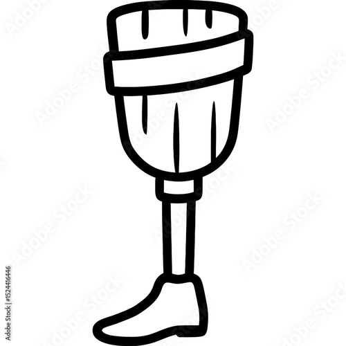 Pirate-inspired peg leg symbol