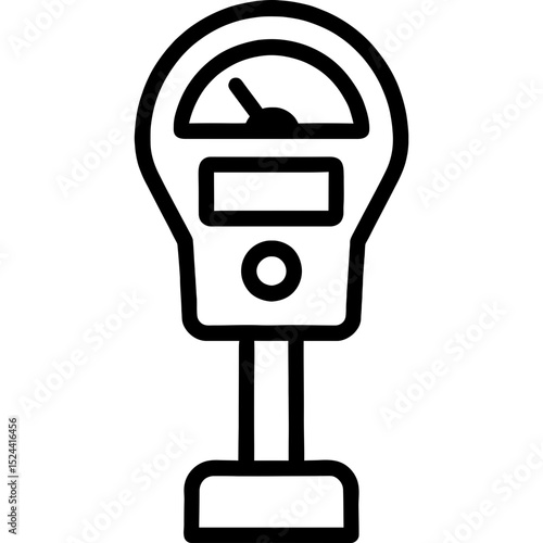 Modern outline parking meter illustration